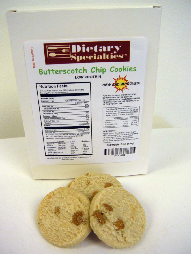 low protein butterscotch chip cookies